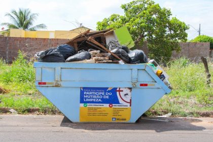MUTIRÃO DA LIMPEZA – Prefeitura iniciou distribuição de caçambas no Bairro Paranapungá