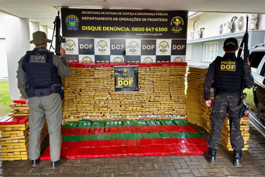 Com auxílio de aeronaves, DOF apreende R$ 4,4 milhões em droga  