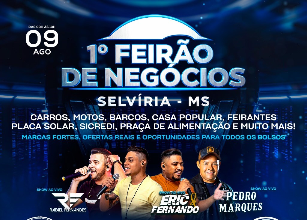 1º Feirão de Negócios reunirá comércio, shows e serviços