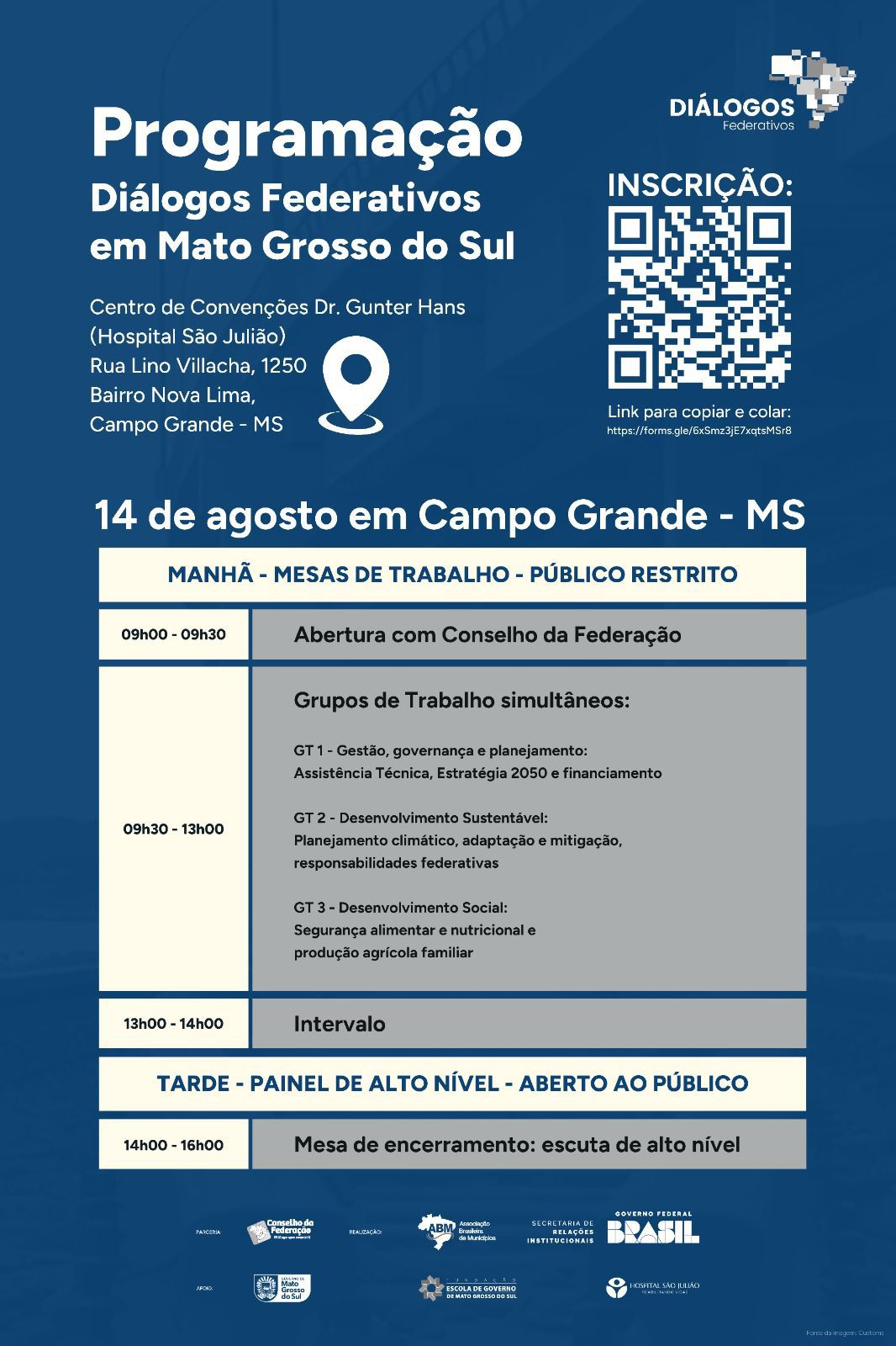 O Governo Federal (SRI/PR) e a Associação Brasileira de Municípios (ABM) convidam para participar do evento Diálogos Federativos