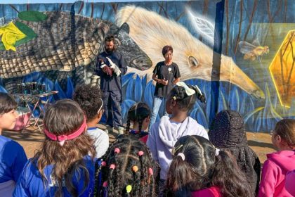 Tatu-canastra, símbolo do Parque do Pombo, vira arte mural em ação promovida pelo ICAS e Prefeitura de Três Lagoas