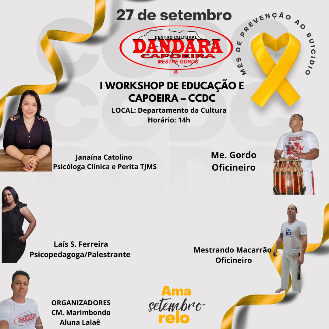 Workshop de Educação e Capoeira destaca Setembro Amarelo em Três Lagoas