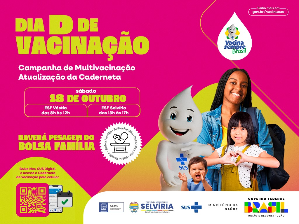 Sábado é Dia D de Multivacinação em Selvíria!