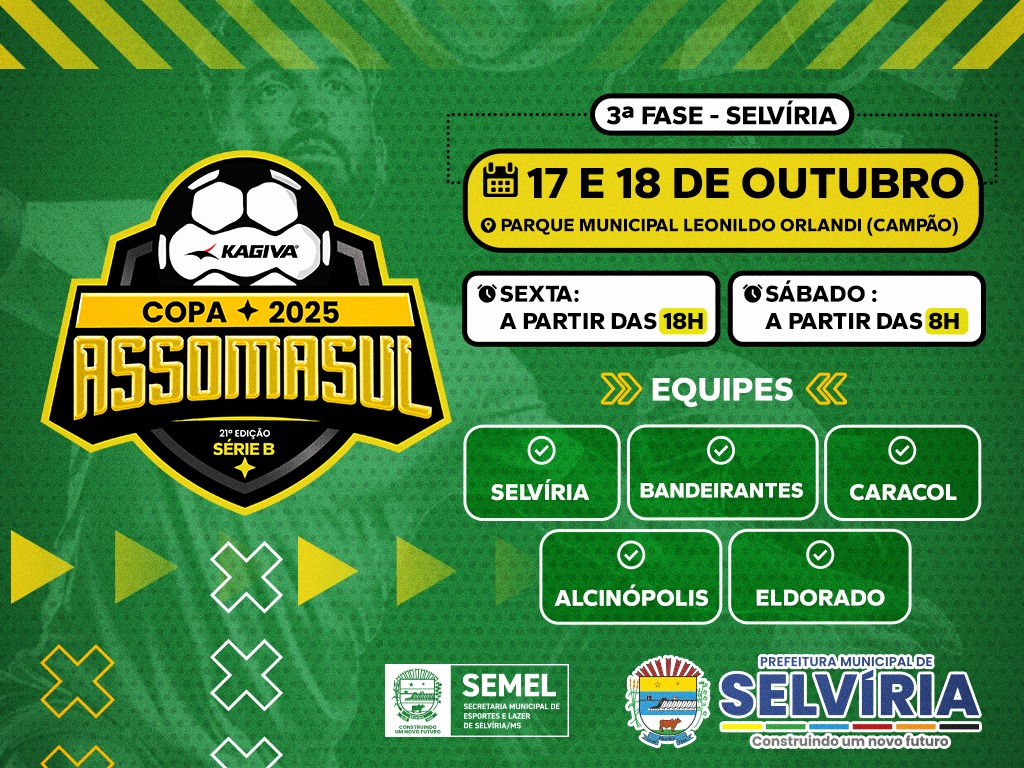 Selvíria sedia terceira fase da 21ª Copa Assomasul de Futebol