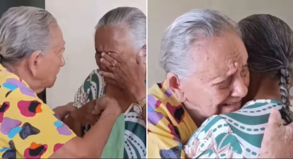 Reencontro entre mãe de 105 anos e filha de 85 emociona: “Minha filhinha”