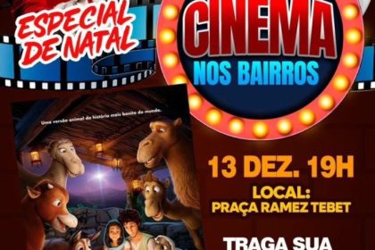 Cinema nos Bairros encerra 2025 com sessão especial de Natal no centro de Três Lagoas