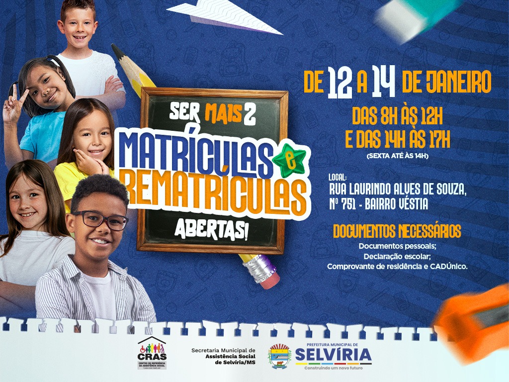Abertas as matrículas para o SER MAIS 2 de Selvíria